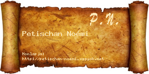 Petischan Noémi névjegykártya